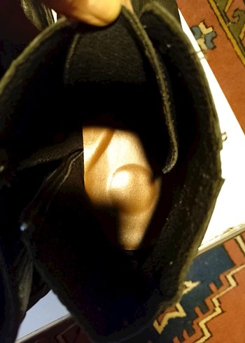 Siyah Deri erkek bot 44 no kauçuk taban - Görsel 3