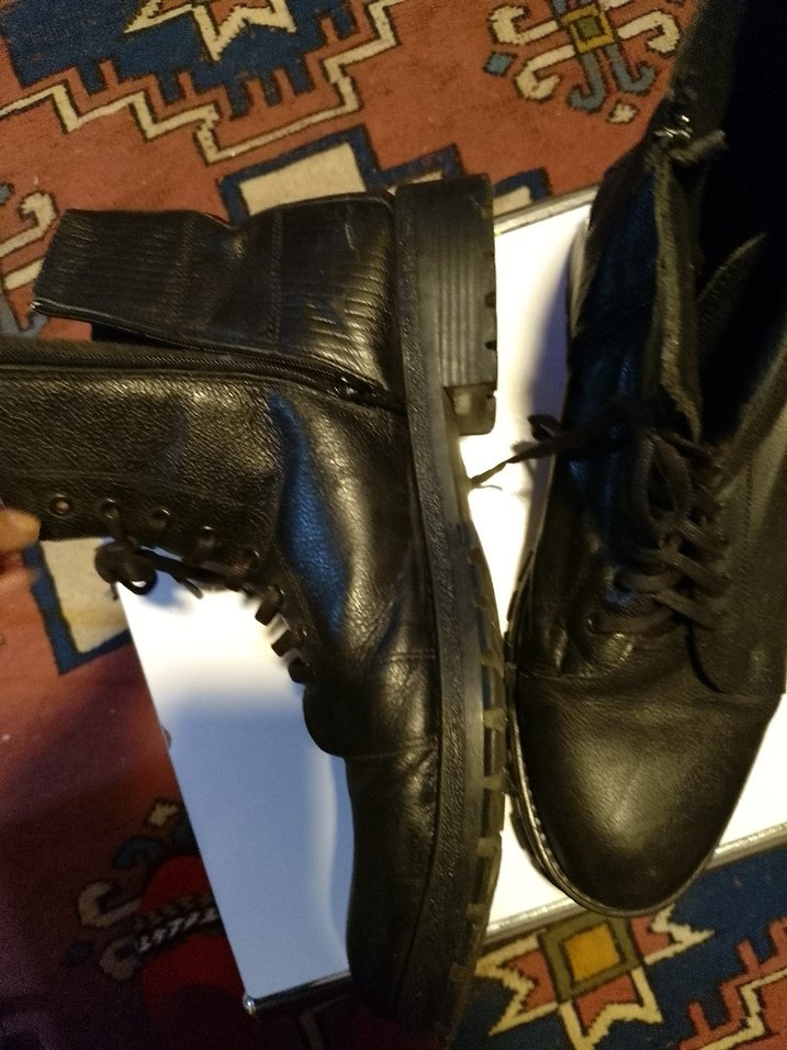 Siyah Deri erkek bot 44 no kauçuk taban - Görsel 2