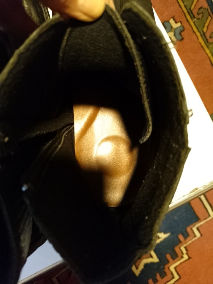 Siyah Deri erkek bot 44 no kauçuk taban - Görsel 3