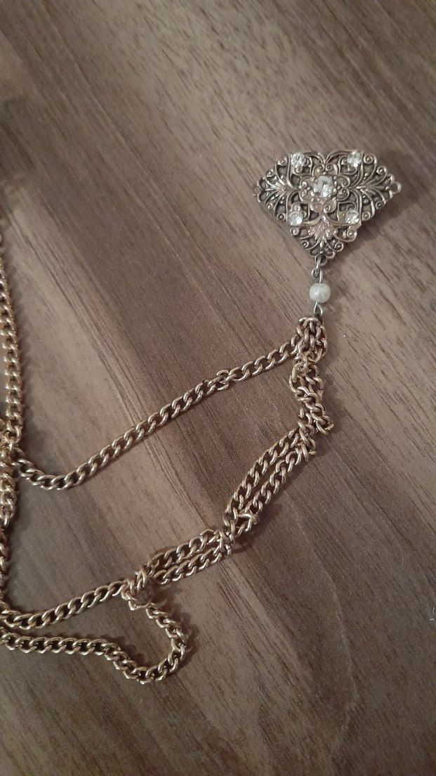 İşlemeli Zincir Detaylı Vintage Vücut Zinciri - Görsel 2