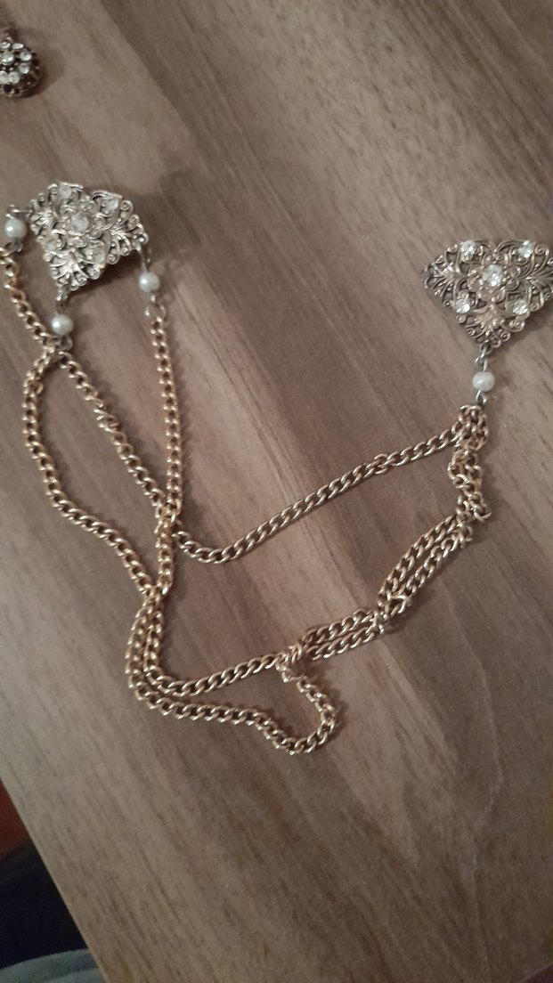 İşlemeli Zincir Detaylı Vintage Vücut Zinciri - Görsel 3