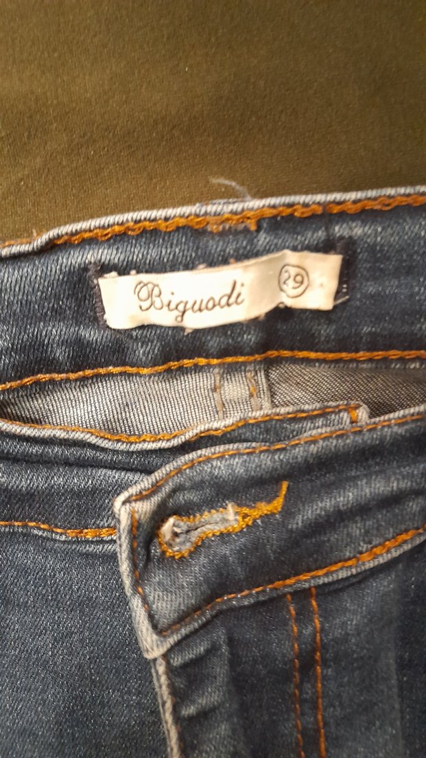 mavi renk Kadın Denim Dar Kesim Jean - Görsel 3