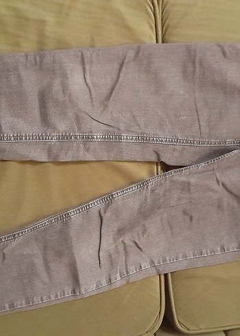 gri renk kot Kadın  Pantolon - Görsel 3