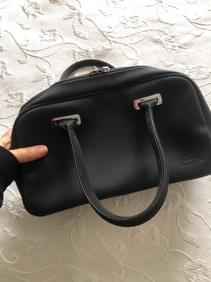 Siyah Deri Fermuarlı Kadın Çantası - Görsel 3