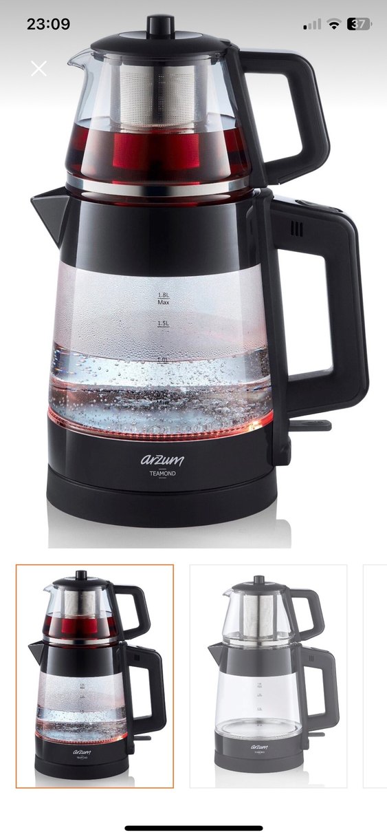 Arzum Teamond 1800W Siyah Çay Makinesi - Görsel 3