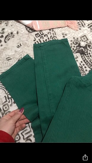 xs Beden yeşil Renk Pull and bear mom jean