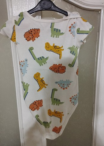 Dinozor Desenli Beyaz Bebek Body - Görsel 2