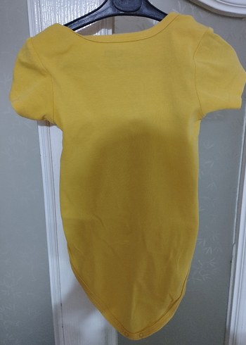 maymun desenli sarı Bebek Body - Görsel 2
