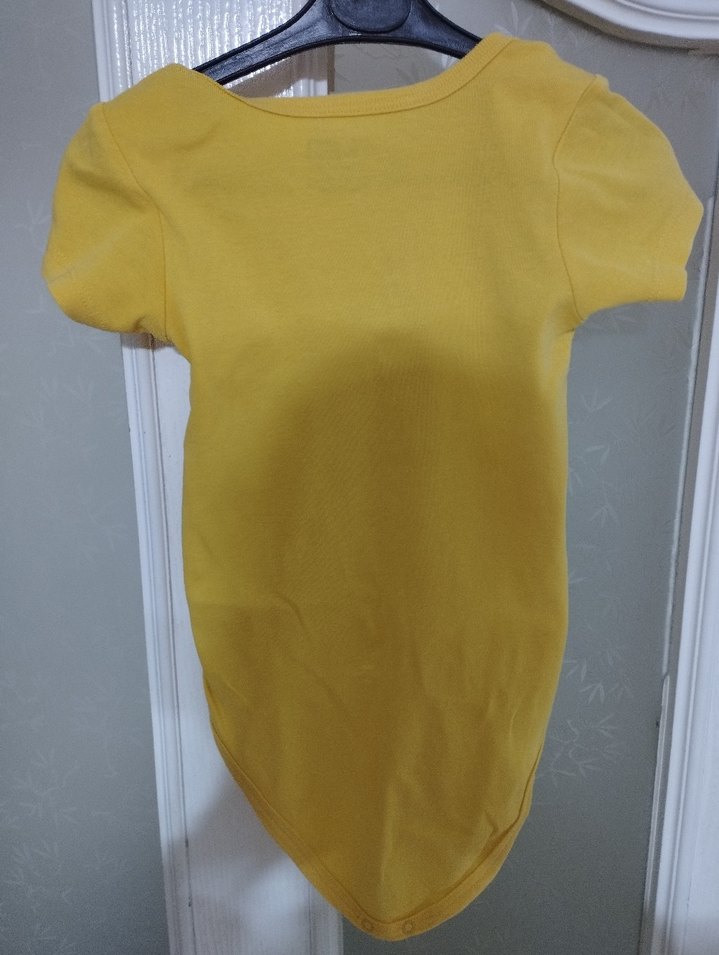 maymun desenli sarı Bebek Body - Görsel 2