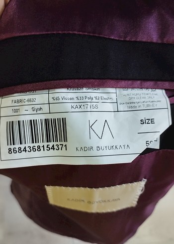 Bordo Düğmeli Erkek Takım Elbise 58 beden - Görsel 3