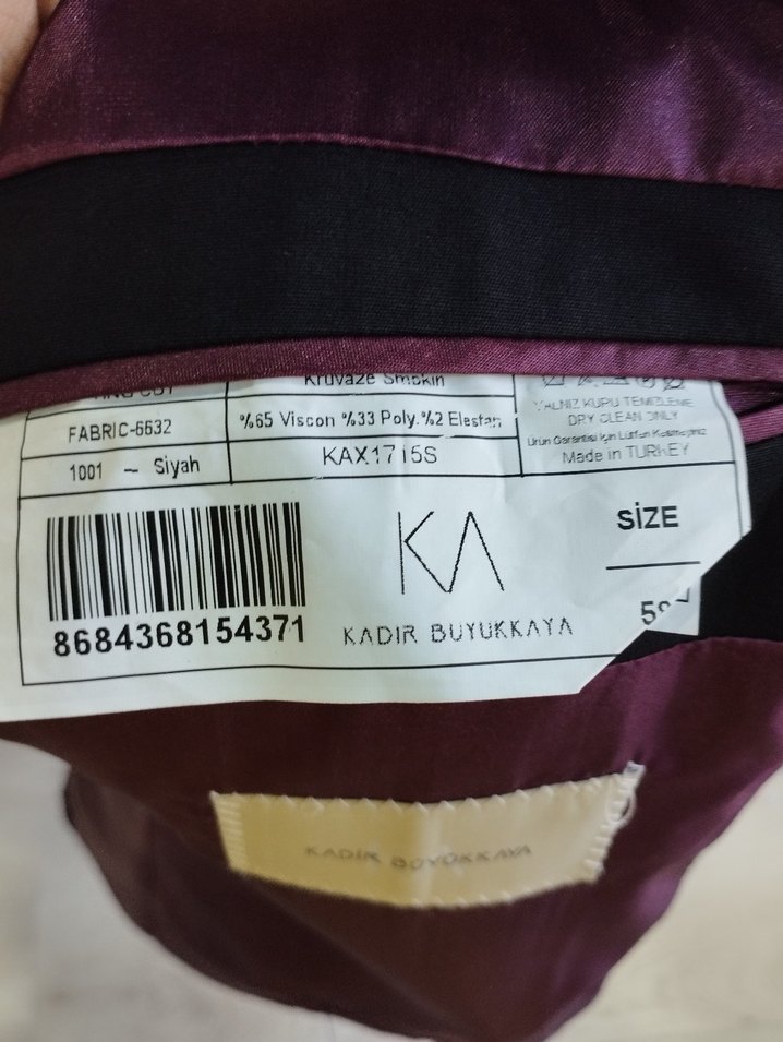 Bordo Düğmeli Erkek Takım Elbise 58 beden - Görsel 3