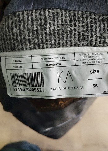 tek beden Beden gri Renk 2 adet yün ceket 56 beden