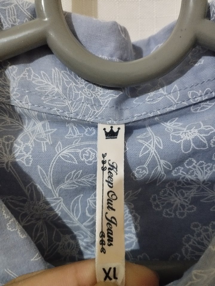 Pamuklu Uzun Kollu Düğmeli Mavi Gömlek - Görsel 3