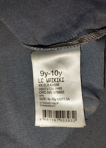 9 Yaş Beden Kız Çocuk Lacivert Denim Fırfırlı Elbise