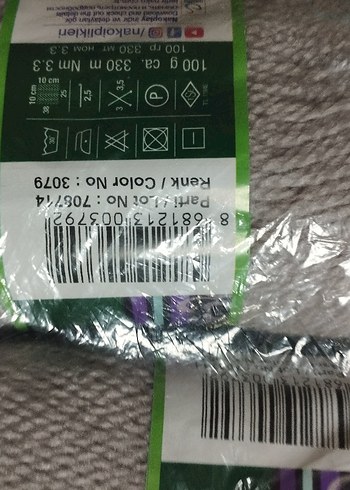 Gri El İşi Örgü Yün İplik Seti