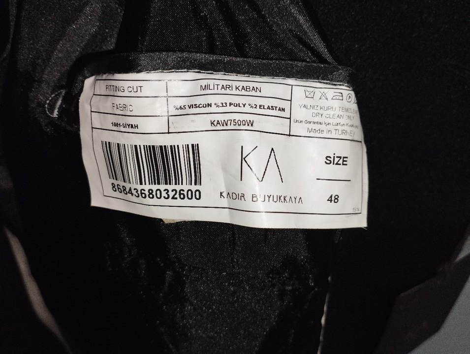 Kadir Büyükkaya Siyah Militari Kaban - 48 Beden (Sıfır/Etiketli) - Görsel 4