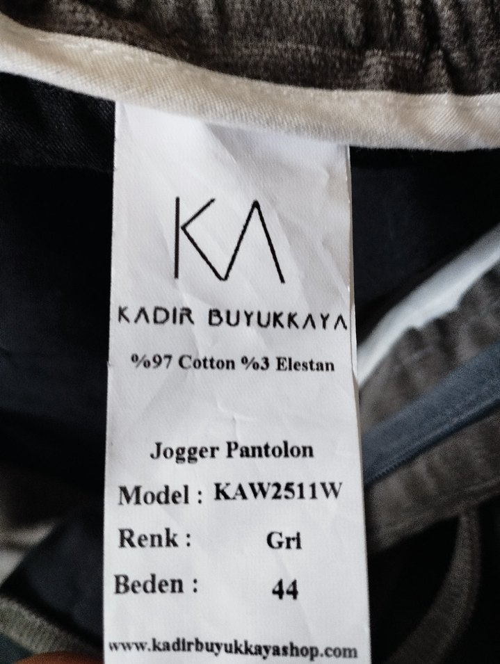 Kadir Büyükkaya Gri Jogger Pantolon - 44 Beden (KAW2511W) - Görsel 3
