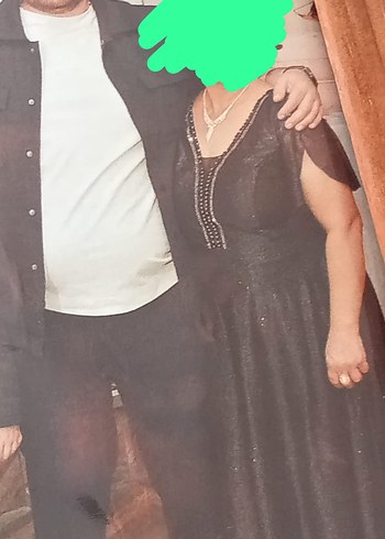 Siyah V Yakalı Drapeli Midi Elbise