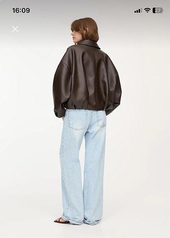 Pull and Bear Pull&Bear suni deri bomber ceket