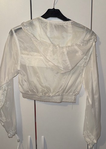 Bershka beyaz yağmurluk - Görsel 3