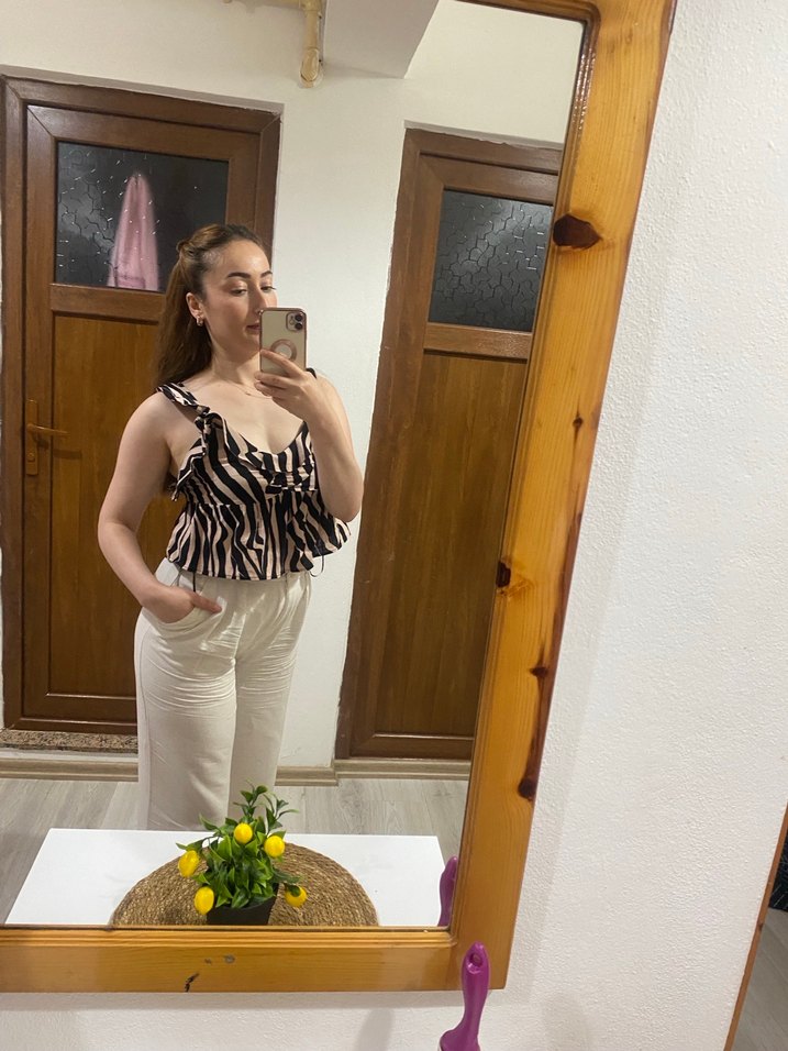 Zebra Desenli Straplez Kadın Bustiyer - Görsel 2