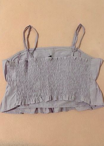 Kız Çocuk Bej Keten Askılı Bluz - Görsel 2