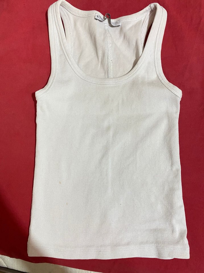 Beyaz Askısız Pamuk Crop Top - Görsel 3