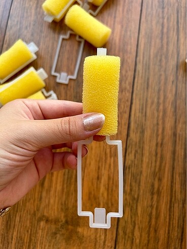 Beden sarı Renk 10'lu bigudi seti