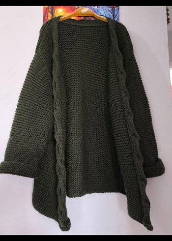 Twist oversize kışlık örgü hırka/ kaban