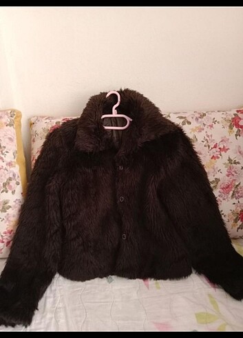 38 Beden kahverengi Renk Peluş kürk kahverengi mont