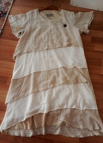 ham keten yazlık elbise vintage salaş