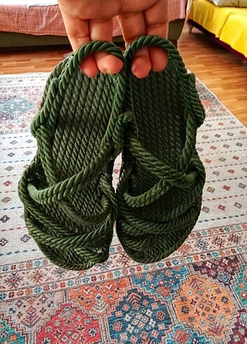 37 Beden hasır,helen model,etnik, hippi sandalet
