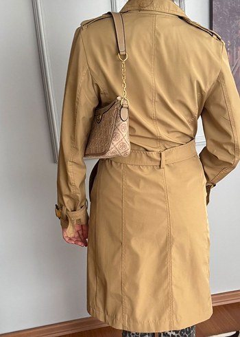 Burberry burberry trençkot Düğmeli Bej Deri Kadın Trençkot