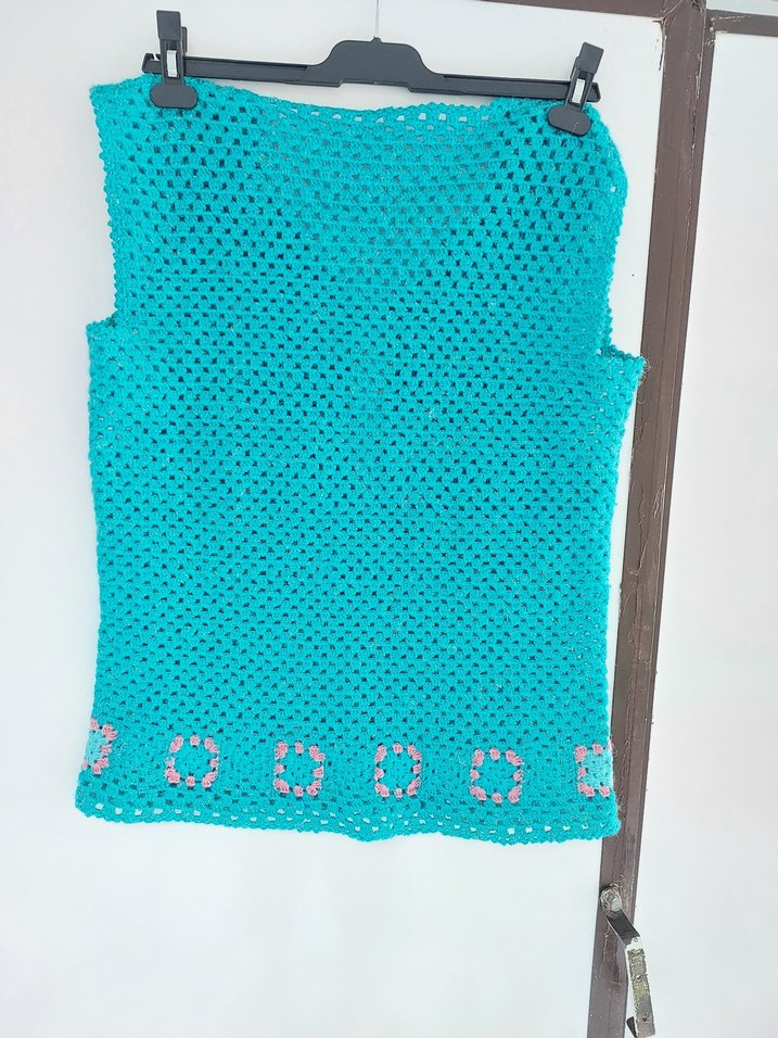 yeşil  Nakışlı  Örgü Kadın Yelek - Görsel 2