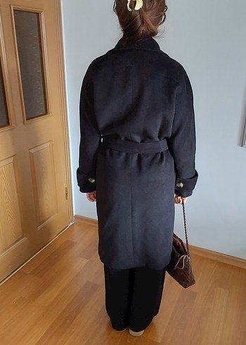 zara Siyah Çift Düğmeli Kaban - Görsel 3