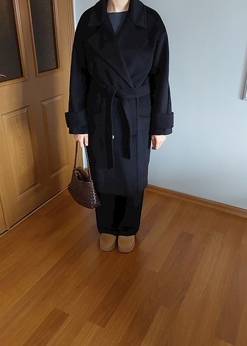 zara Siyah Çift Düğmeli Kaban - Görsel 10