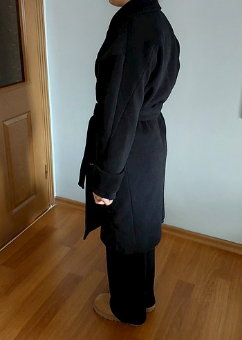 zara Siyah Çift Düğmeli Kaban - Görsel 7