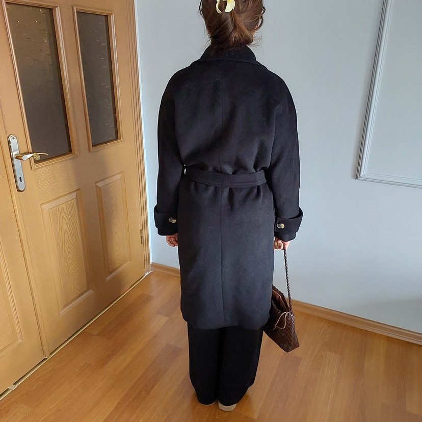 zara Siyah Çift Düğmeli Kaban - Görsel 3