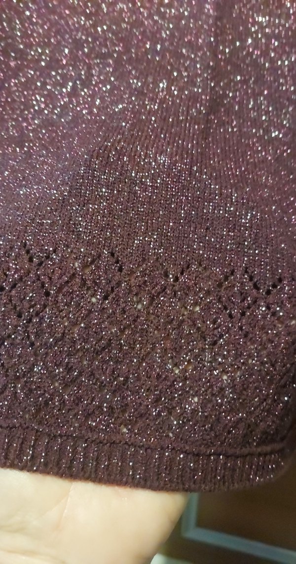 Mor Nakışlı Bohem Kadın Triko Kazak - Görsel 5