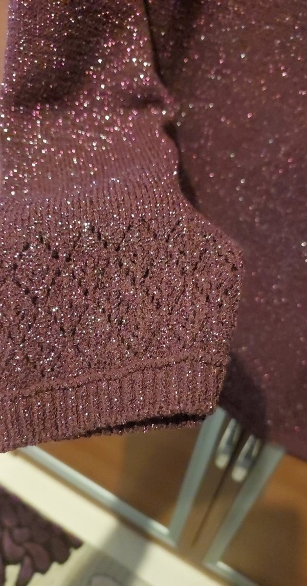 Mor Nakışlı Bohem Kadın Triko Kazak - Görsel 4