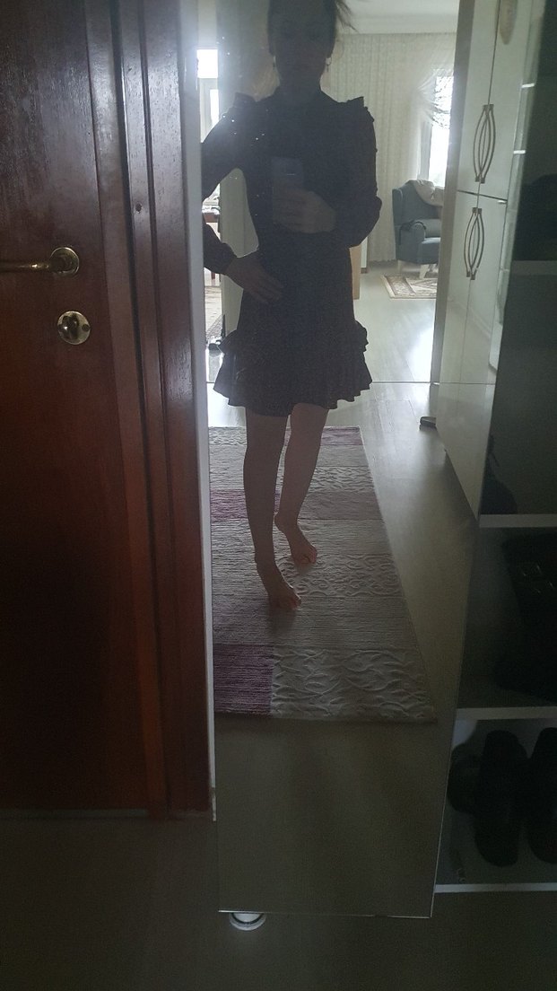 kahverengi çiçekli mevsimlik elbise - Görsel 2