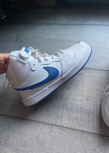 Nike Spor Ayakkabı Beyaz Lacivert Detay - Görsel 5