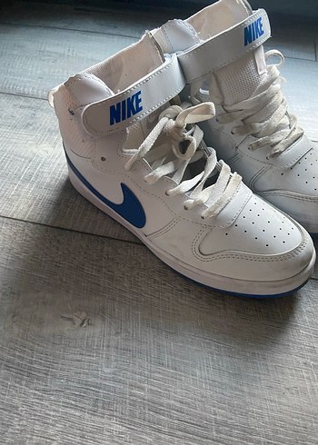 Nike Spor Ayakkabı Beyaz Lacivert Detay - Görsel 8