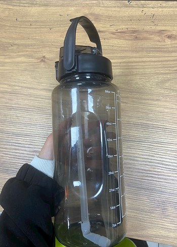 Siyah Şeffaf 2 Litre Suluk Matara Su şişesi - Görsel 3