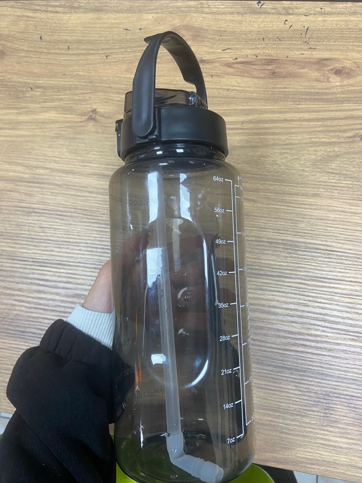 Siyah Şeffaf 2 Litre Suluk Matara Su şişesi - Görsel 3