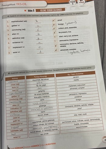 Modadil Okuma Kelime Çalışmaları Yksdil İngilizce Passagework - Görsel 4