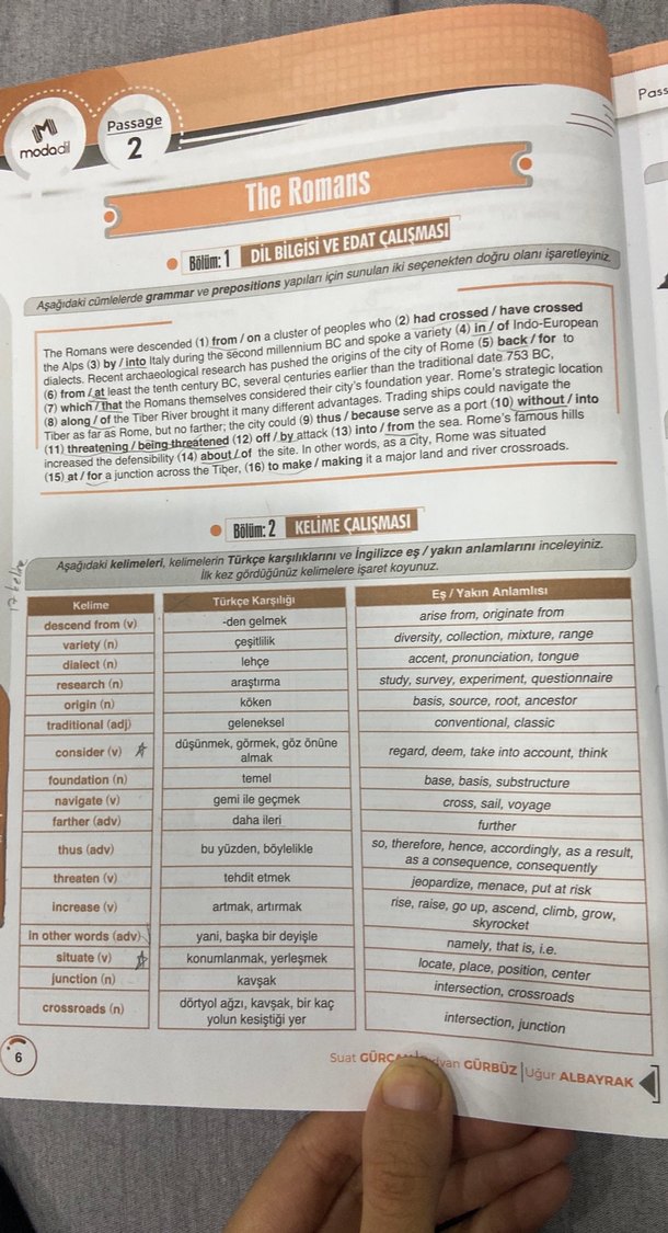 Modadil Okuma Kelime Çalışmaları Yksdil İngilizce Passagework - Görsel 5
