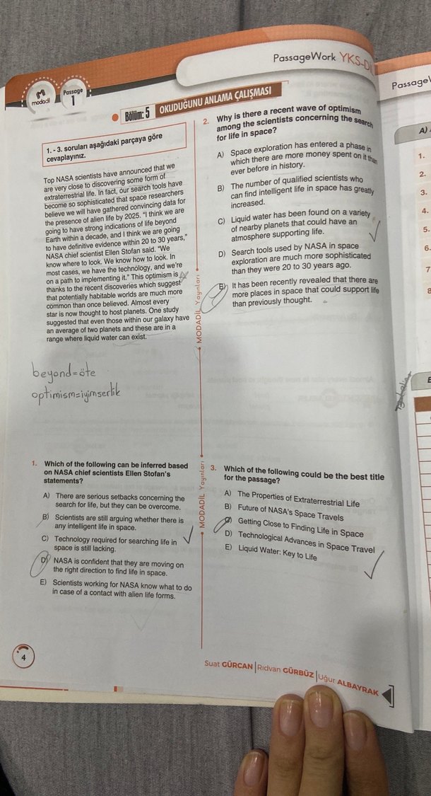 Modadil Okuma Kelime Çalışmaları Yksdil İngilizce Passagework - Görsel 3