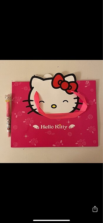 Hello kitty karton çanta+kalem