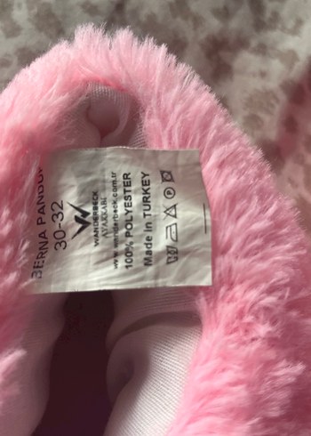 Peluş Pembe Kız Çocuk Terlikleri - Görsel 2